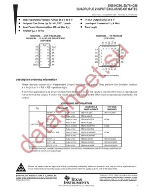 SN74HC86DR datasheet  